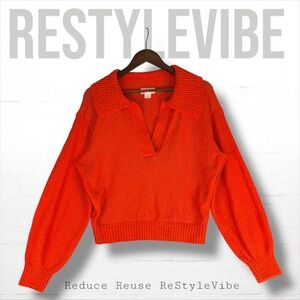 MAEVE ANTHROPOLOGIE Women’s Size L Sweater Collar V-Neckline Stretch